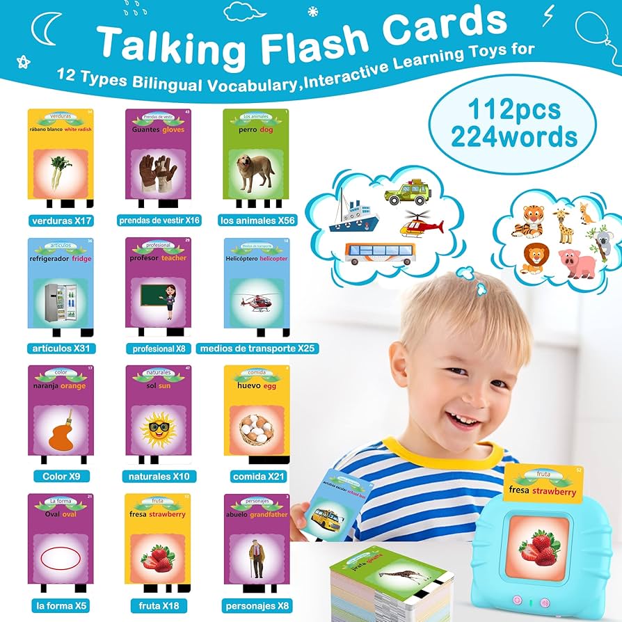 جهاز Happy World Card للتعليم المبكر باللغة العربية والانجليزية لتطوير خيال الطفل بشكل كامل