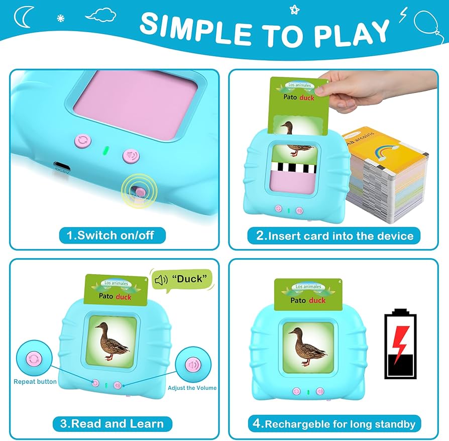 جهاز Happy World Card للتعليم المبكر باللغة العربية والانجليزية لتطوير خيال الطفل بشكل كامل