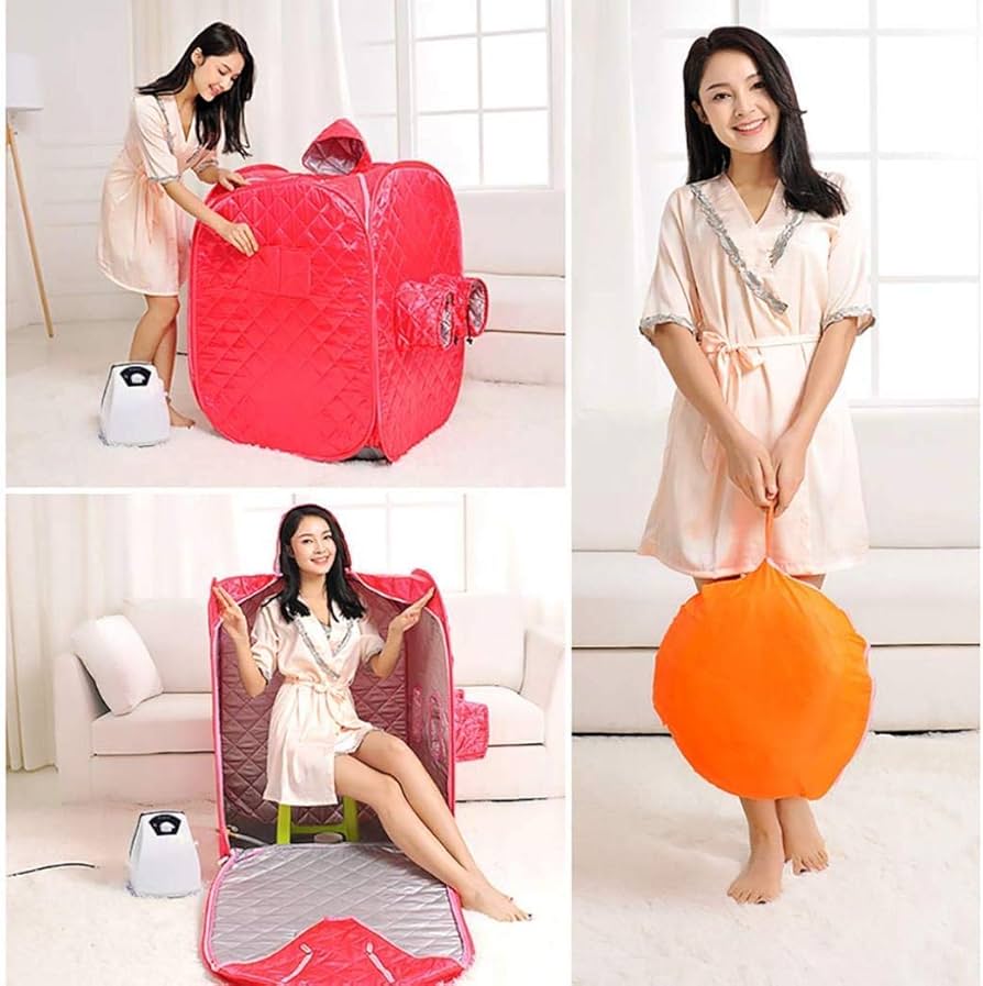 خيمة ساونا بخارية شخصية منزلية لفقدان الوزن وعلاج تنحيف الجسم وجهاز محمول للعناية بالبشرة وجهاز بخار ساونا ومرطب للجسم، أزرق، TDF مزدوج