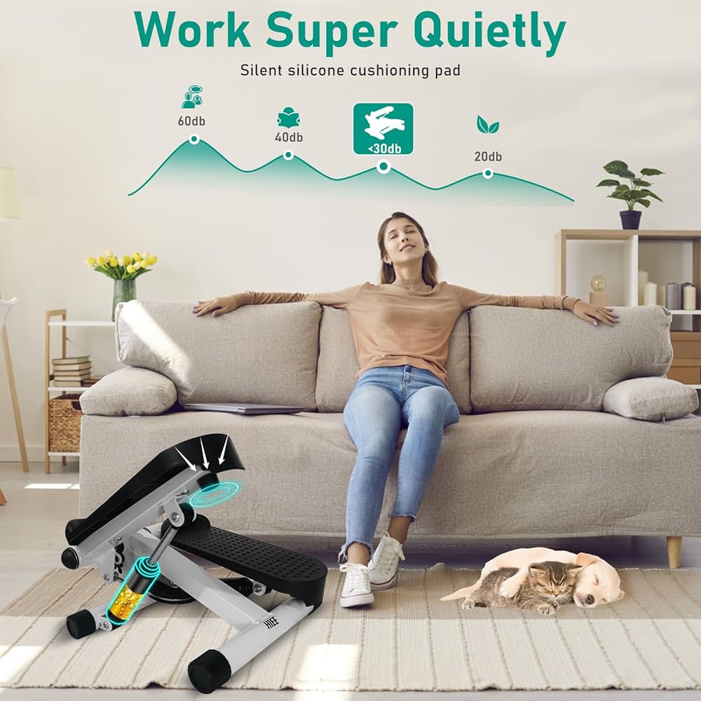 خطوات للتمارين الرياضية، وسلالم صغيرة للمكتب، ودواسة دراجة مع شاشة LCD وأشرطة مقاومة من الفومبرا