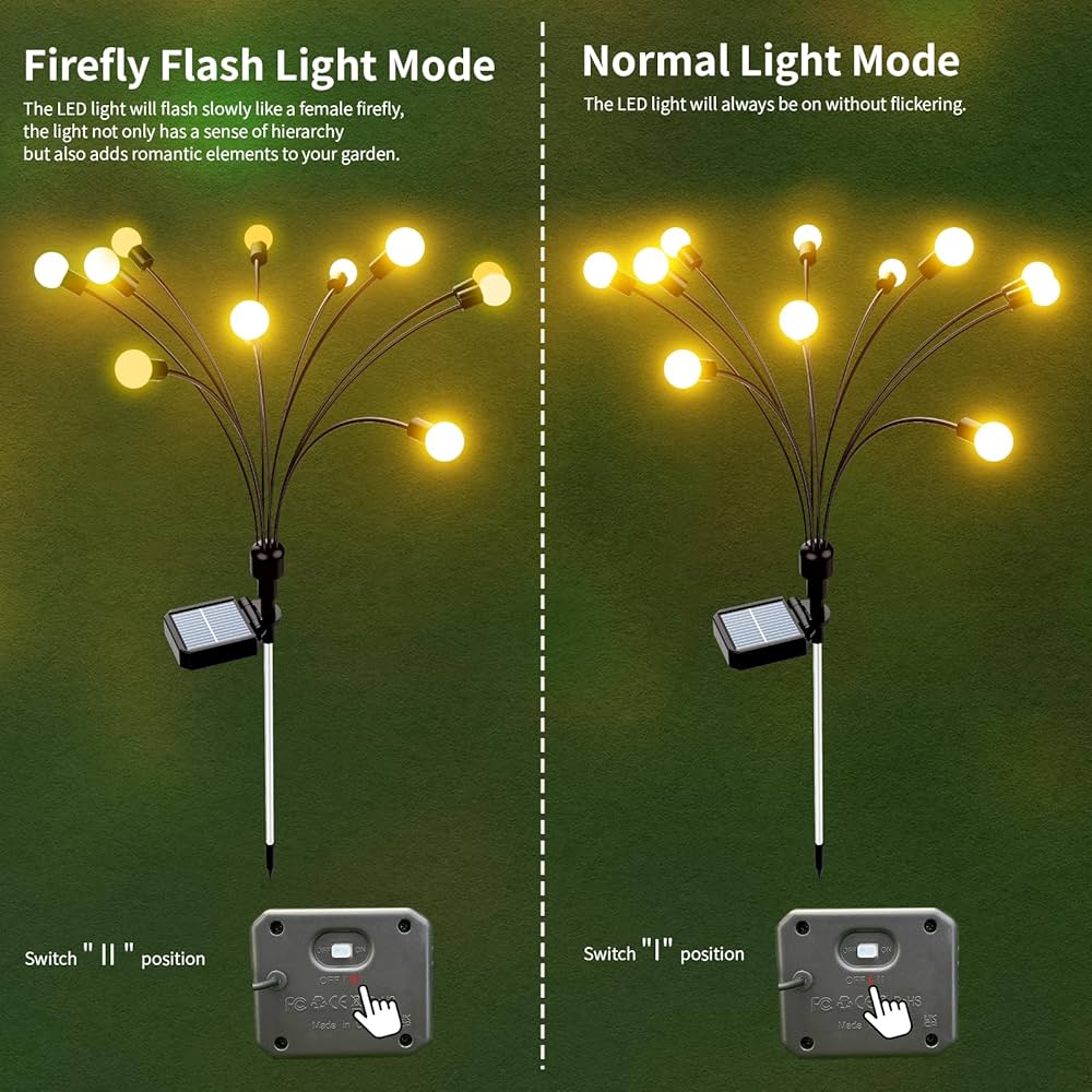 مصابيح حديقة تعمل بالطاقة الشمسية 6 مصباح LED ، مصابيح حديقة