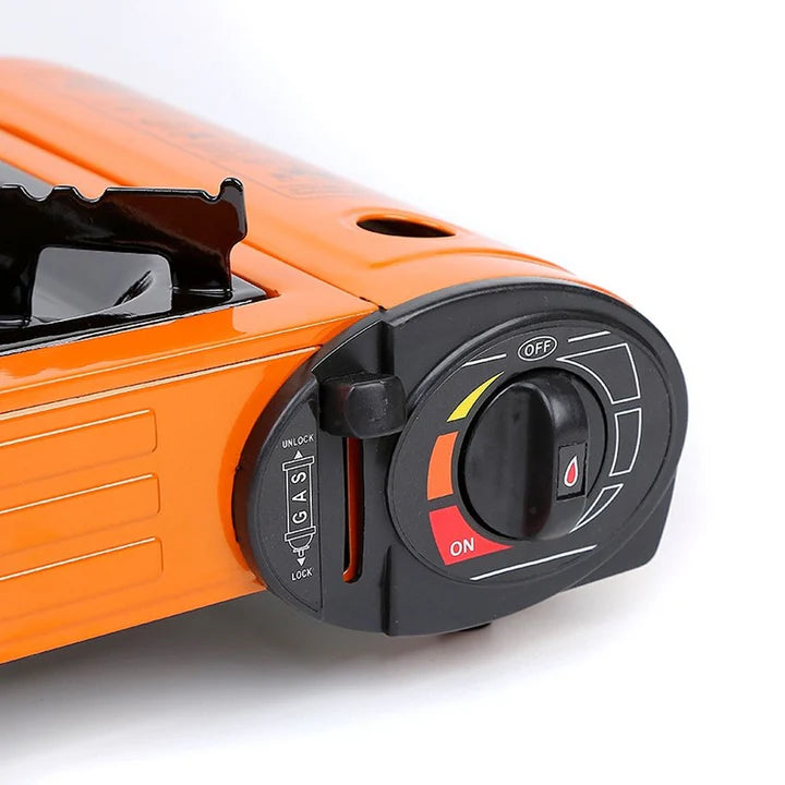 محول غاز مزدوج مع قاعدة شواء للتخييم