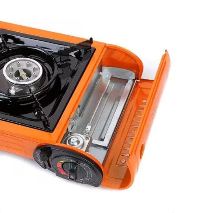 محول غاز مزدوج مع قاعدة شواء للتخييم