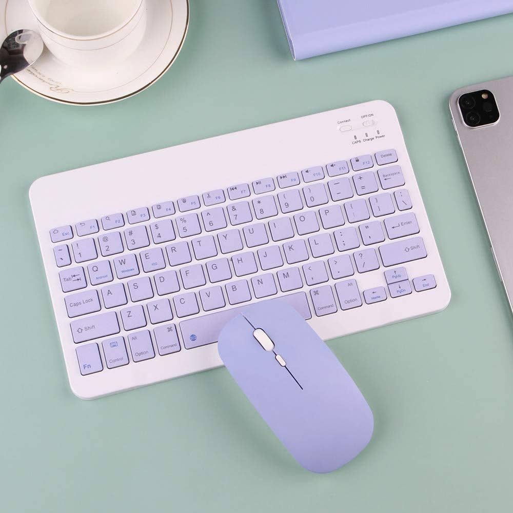 لوحة مفاتيح وماوس لاسلكي انكليزي / عربي يعمل بتقنية Bluetooth فائق الدقة لأجهزة iPad Pro/iPad Air/iPad 9.7 وغيرها من الأجهزة iOS Android Windows