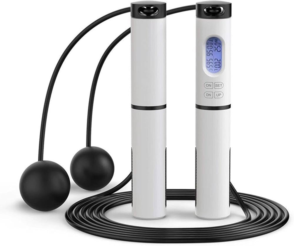 حبل القفز، 4 أوضاع عد دقيق، قفز إلكتروني يدور 360 درجة، شاشة LED عالية الدقة، منبه ثابت الوقت