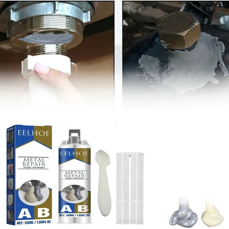 معجون لاصق مزدوج لإصلاح شقوق وثقوب المعادن (50 غرام)