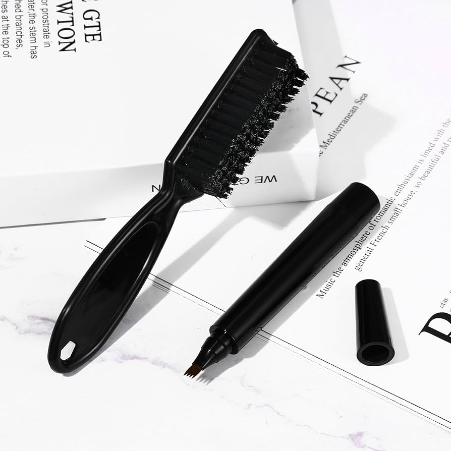 قلم تحديد اللحية للرجال أسود مع فرشاة