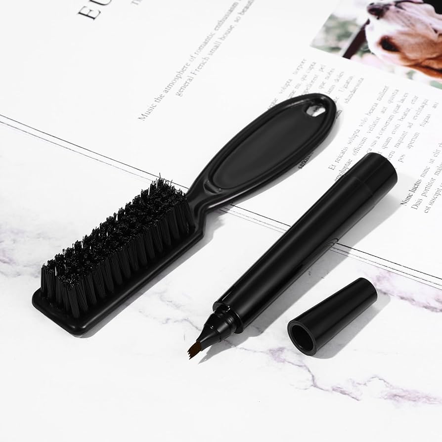 قلم تحديد اللحية للرجال أسود مع فرشاة