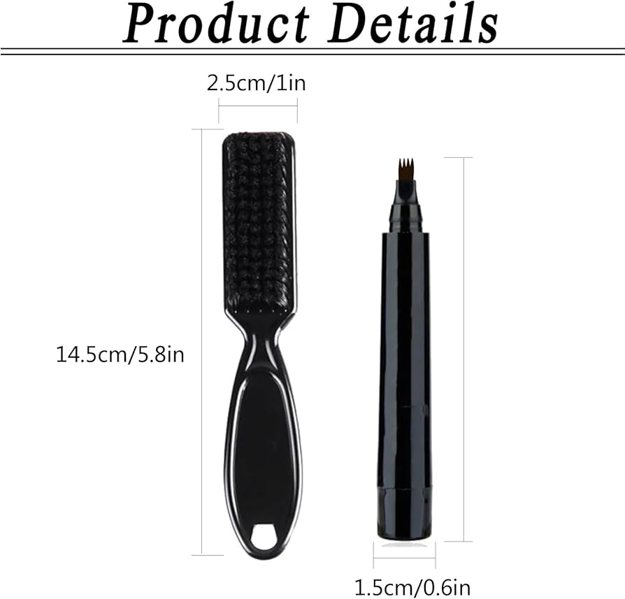 قلم تحديد اللحية للرجال أسود مع فرشاة