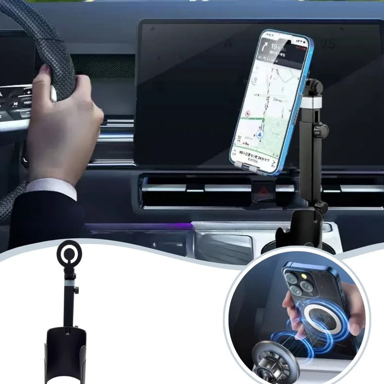 حامل الهاتف و الأكواب للسيارة القابل لتعديل الارتفاع