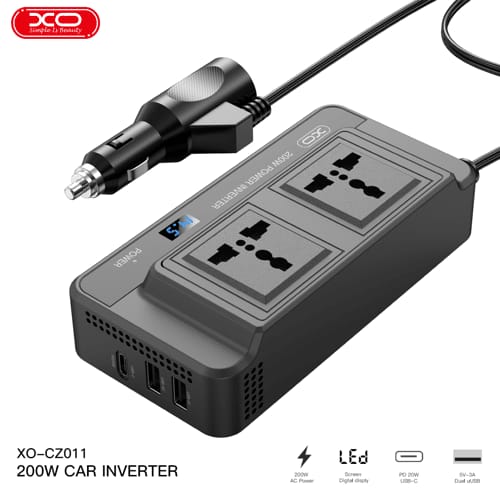 محول طاقة للسيارة XO CZ011 بقوة 200 واط