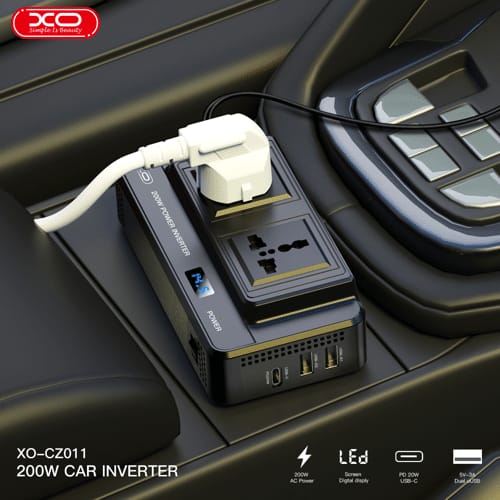 محول طاقة للسيارة XO CZ011 بقوة 200 واط
