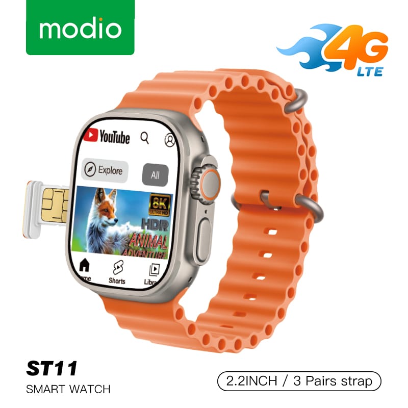 ساعة ذكية موديو ST11 تدعم الكاميرا مع بطاقة SIM 4G
