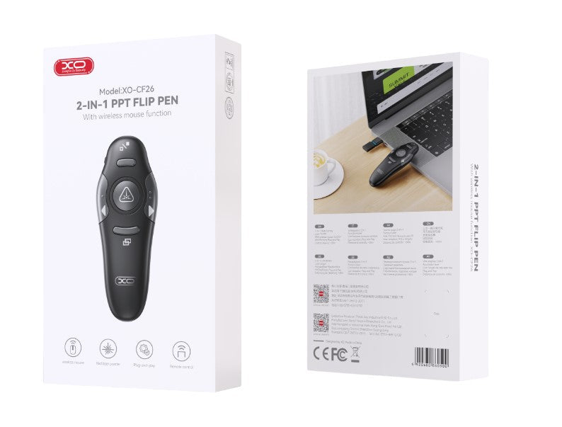 Presentation Clicker Wireless Presenter، جهاز عرض لاسلكي بتردد 2.4 جيجاهرتز مع مسافة تحكم عن بعد 15 مترًا، يعمل مع Powerpointer على أنظمة Windows/MAC