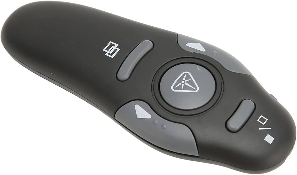 Presentation Clicker Wireless Presenter، جهاز عرض لاسلكي بتردد 2.4 جيجاهرتز مع مسافة تحكم عن بعد 15 مترًا، يعمل مع Powerpointer على أنظمة Windows/MAC