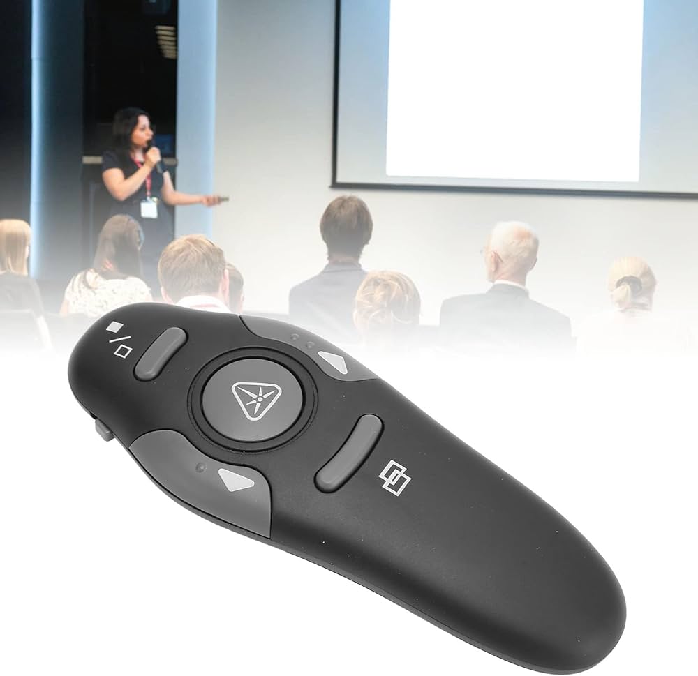 Presentation Clicker Wireless Presenter، جهاز عرض لاسلكي بتردد 2.4 جيجاهرتز مع مسافة تحكم عن بعد 15 مترًا، يعمل مع Powerpointer على أنظمة Windows/MAC