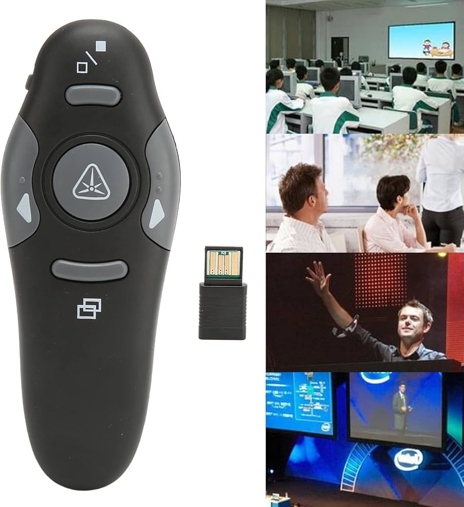 Presentation Clicker Wireless Presenter، جهاز عرض لاسلكي بتردد 2.4 جيجاهرتز مع مسافة تحكم عن بعد 15 مترًا، يعمل مع Powerpointer على أنظمة Windows/MAC