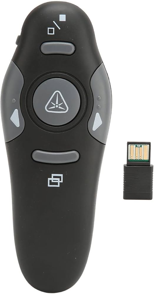 Presentation Clicker Wireless Presenter، جهاز عرض لاسلكي بتردد 2.4 جيجاهرتز مع مسافة تحكم عن بعد 15 مترًا، يعمل مع Powerpointer على أنظمة Windows/MAC