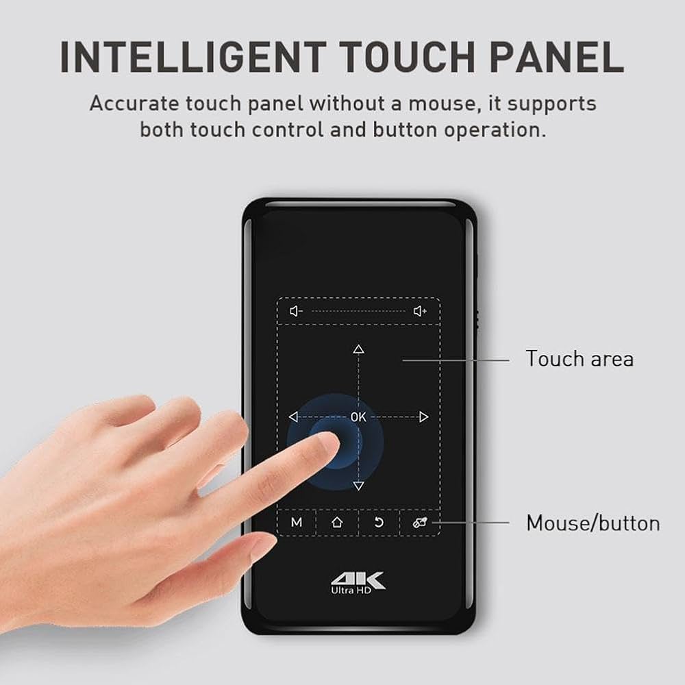جهاز عرض صغير 4K HD DLP Bluetooth 4.2 حامل ثلاثي القوائم 4500 مللي أمبير في الساعة للمكتب والسفر والتخييم في الهواء الطلق