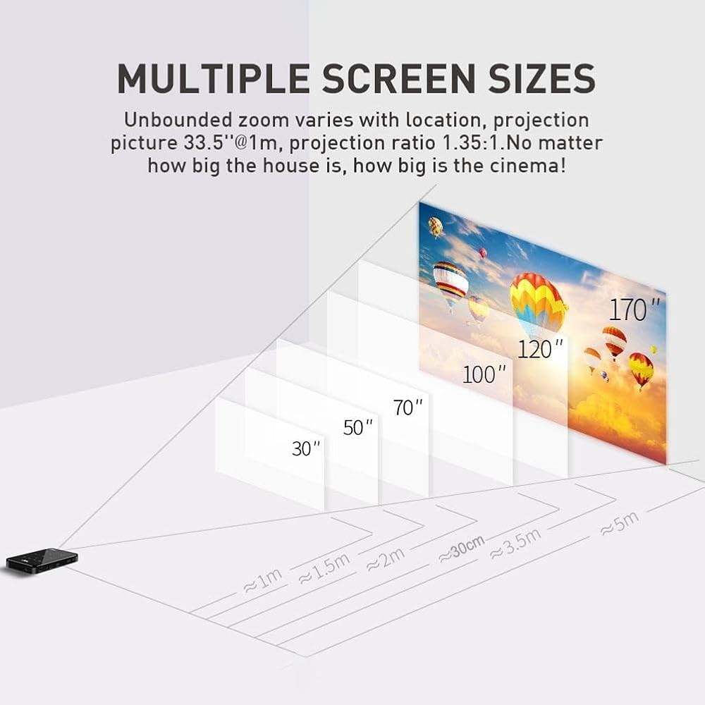 جهاز عرض صغير 4K HD DLP Bluetooth 4.2 حامل ثلاثي القوائم 4500 مللي أمبير في الساعة للمكتب والسفر والتخييم في الهواء الطلق