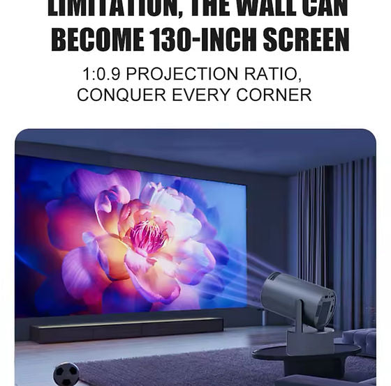 جهاز عرض مسرح منزلي HY300 Pro KTV مزود بمكبر صوت مدمج وميكروفون كاريوكي