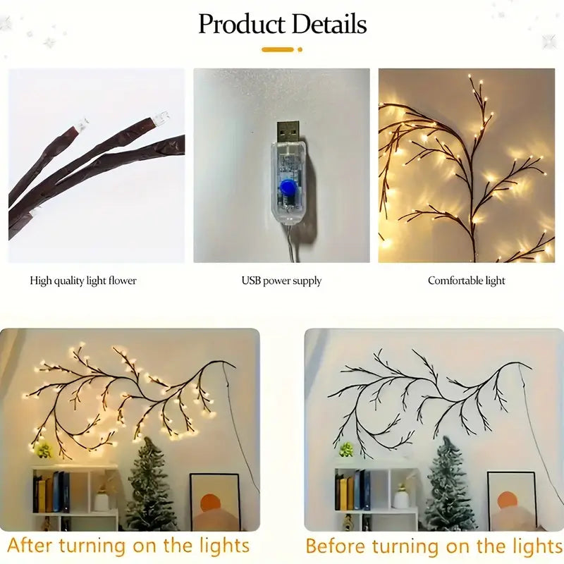 قطعة واحدة من ديكورات الحائط
USB على شكل غصن صفصاف، مزودة بمنفذ