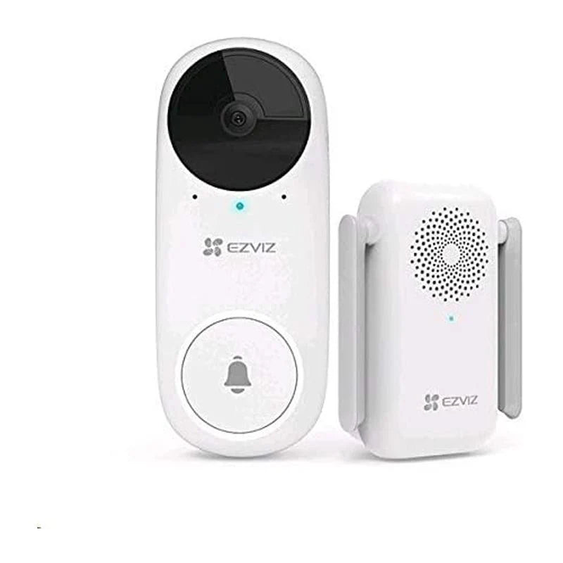 طقم جرس باب EZVIZ DB2C مزود بخاصية Wi-Fi مع جرس - H.265 / أبيض