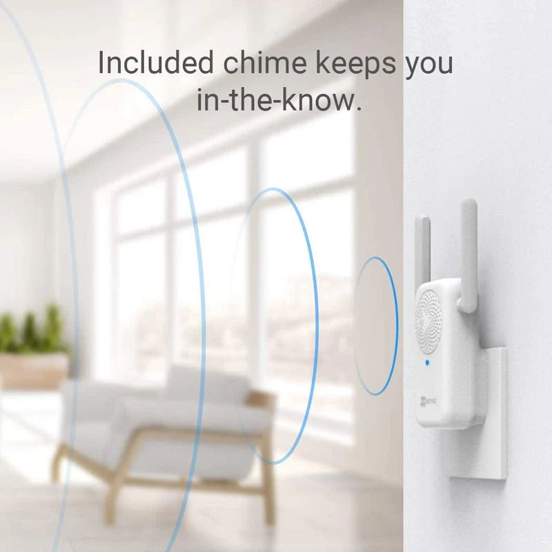 طقم جرس باب EZVIZ DB2C مزود بخاصية Wi-Fi مع جرس - H.265 / أبيض