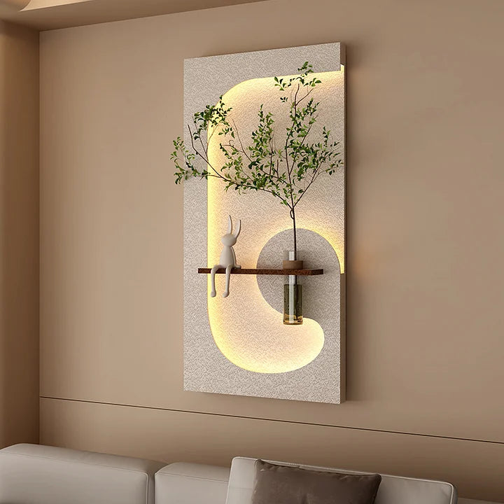 لوحة جدارية عصرية مع اضاءة داخلية مقاس120x60