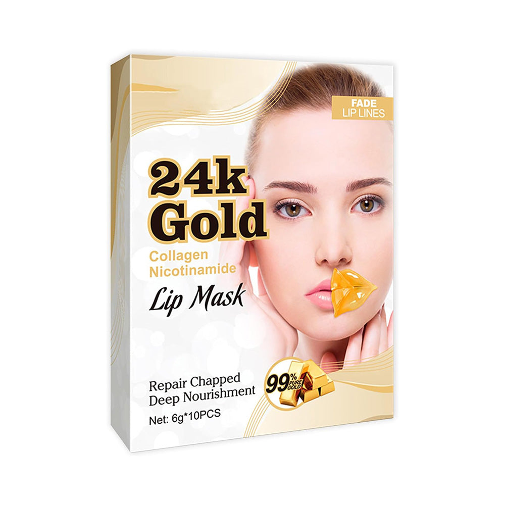 24K ماسكات الشفاه الذهبية المنفخة - 5 قطع