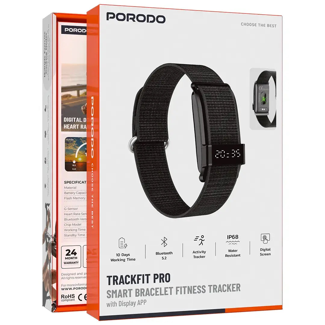 سوار ذكي Porodo Trackfit Pro لمتابعة اللياقة البدنية مع تطبيق العرض