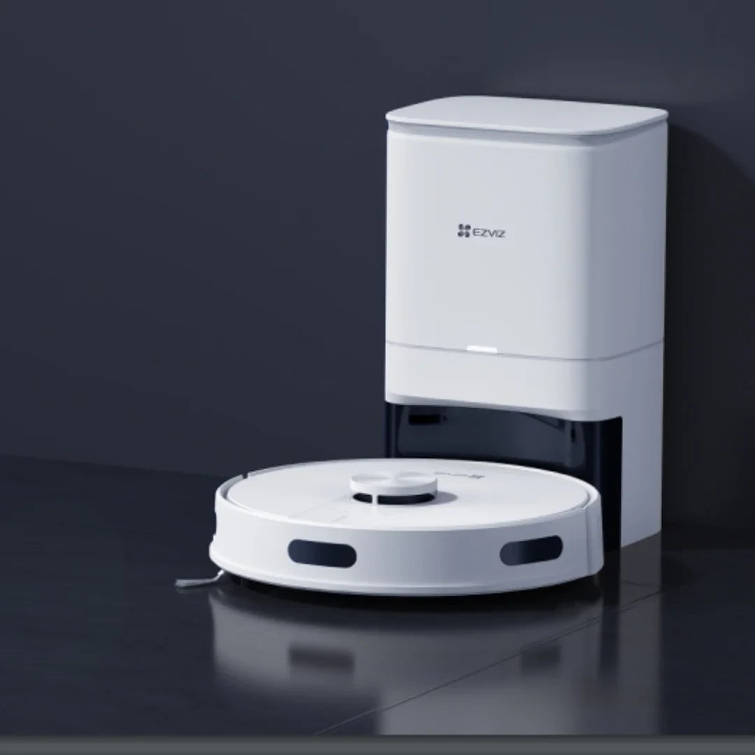 EZVIZ CS-RE4P مكنسة وممسحة روبوت ذكية ذاتية التنظيف ذات قاعدة تفريغ تلقائي (CS-RE4P)