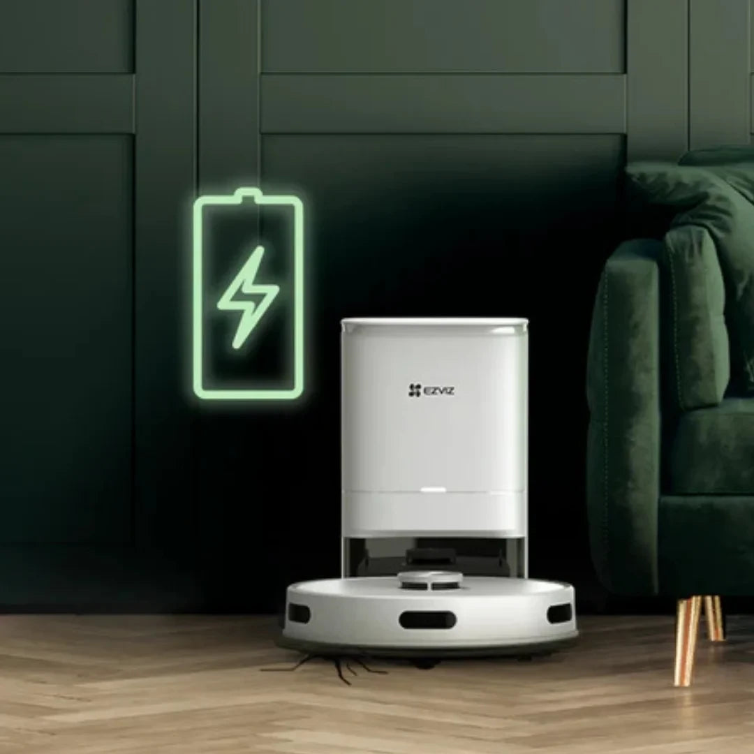 EZVIZ CS-RE4P مكنسة وممسحة روبوت ذكية ذاتية التنظيف ذات قاعدة تفريغ تلقائي (CS-RE4P)