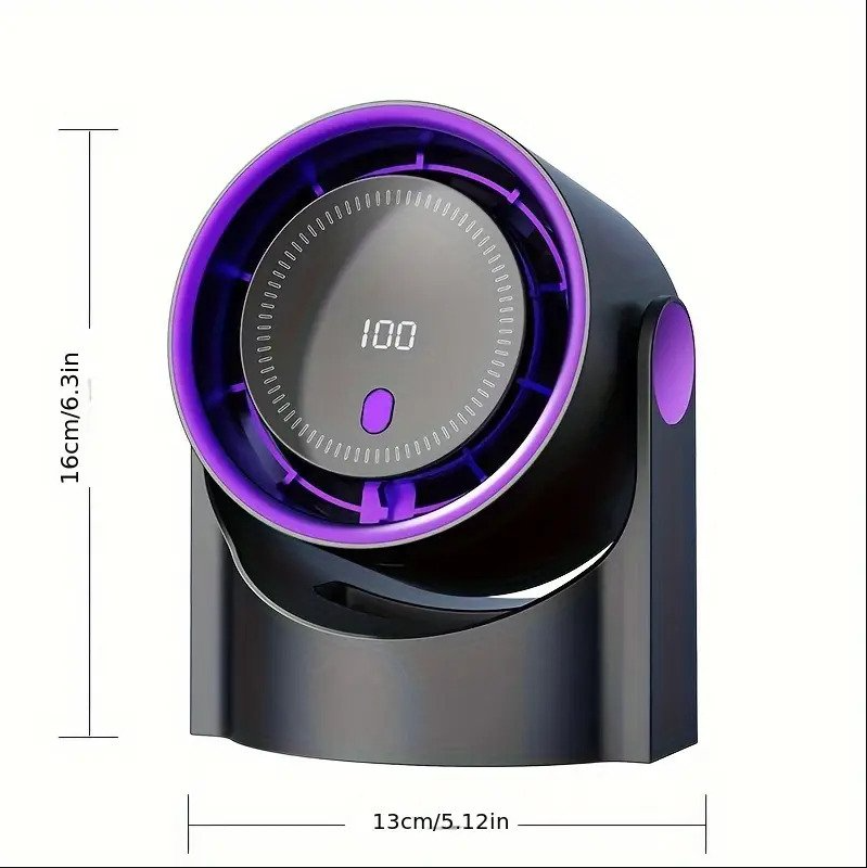 مروحة قابلة للتعديل مع شحن USB وشاشة رقمية