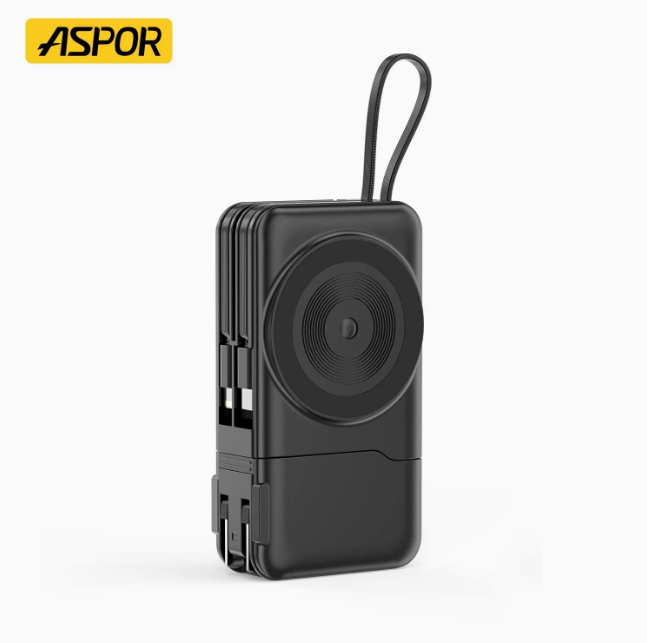 Aspor A380 22.5 واط USB-Cبنك طاقة فائق السرعة للشحن اللاسلكي 15 واط لمعظم الأجهزة