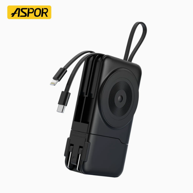 Aspor A380 22.5 واط USB-Cبنك طاقة فائق السرعة للشحن اللاسلكي 15 واط لمعظم الأجهزة
