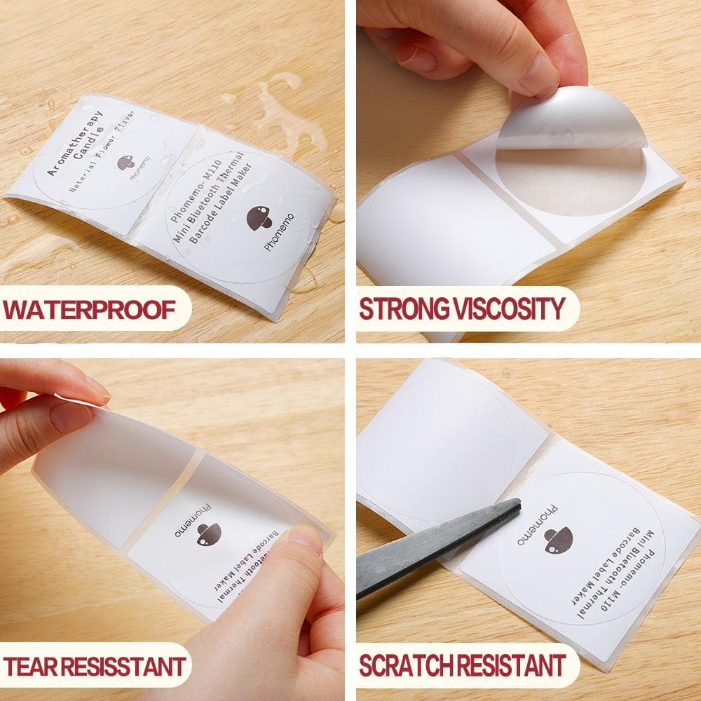 Phomemo Printer Labels 50x50mm/140Pcs/Round/White